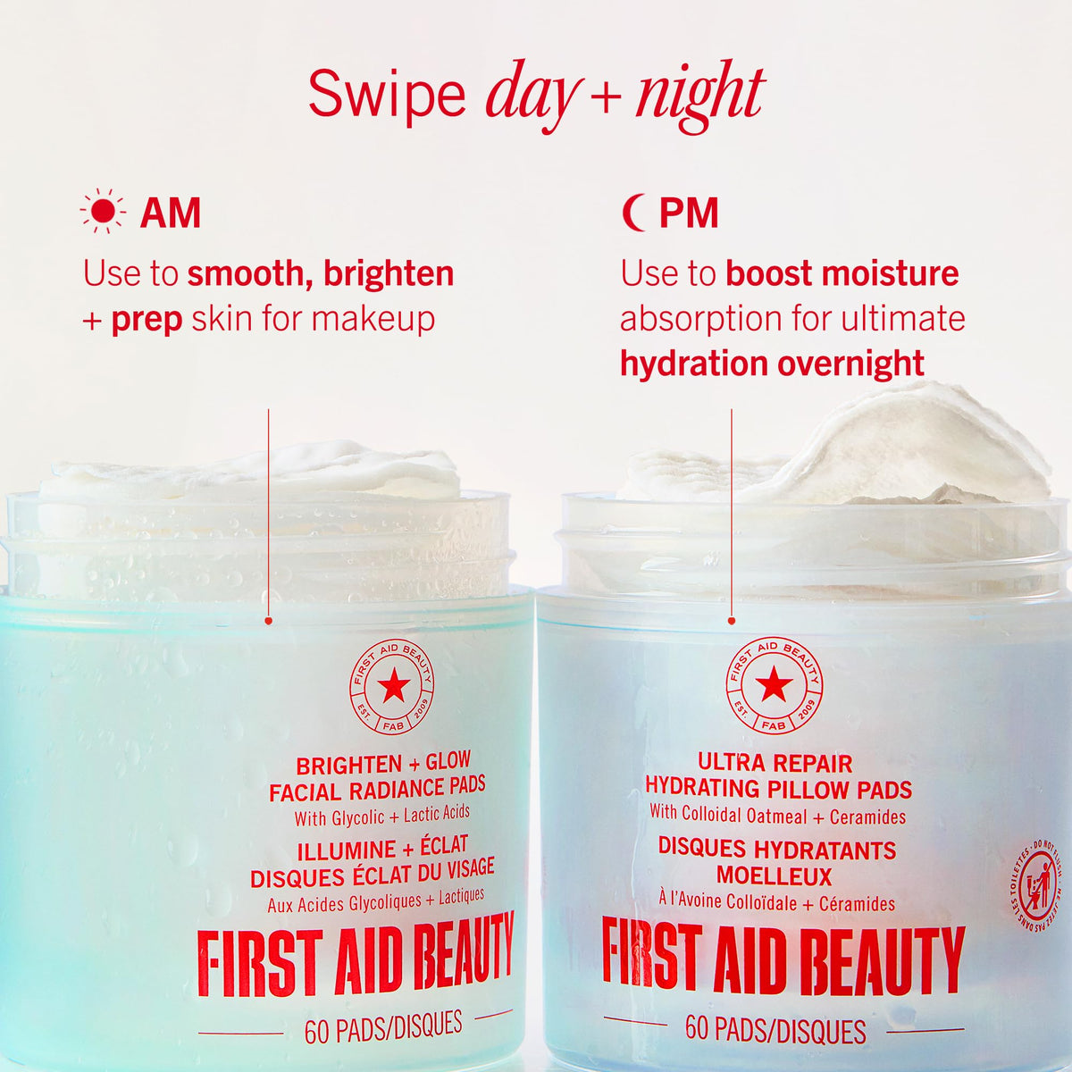First Aid Beauty before and after skin highlighting improved texture