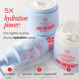 First Aid Beauty bottle held in hand for scale, demonstrates travel-friendly size