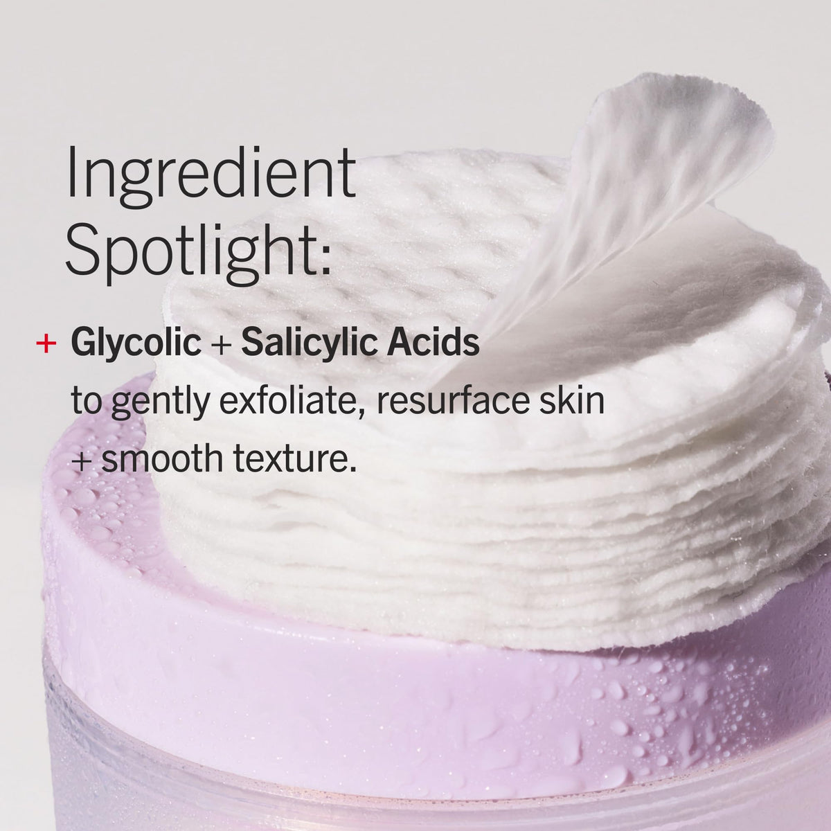 First Aid Beauty pad wiping neck and face to smooth and brighten