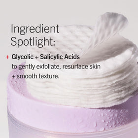 First Aid Beauty pad wiping neck and face to smooth and brighten