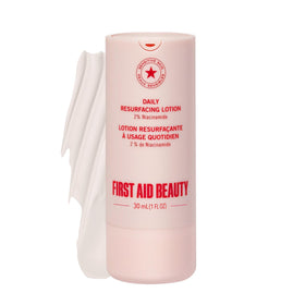 First Aid Beauty front packaging showing clean minimal bottle and label benefit