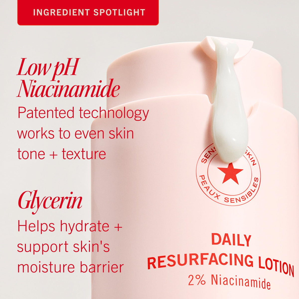 First Aid Beauty ingredient graphic highlighting 2% niacinamide for fading marks