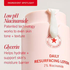 First Aid Beauty ingredient graphic highlighting 2% niacinamide for fading marks