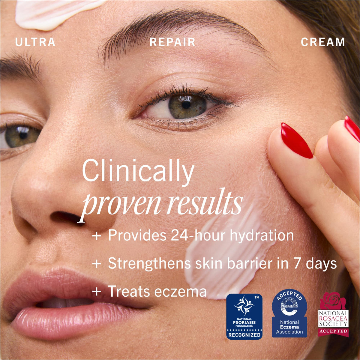 First Aid Beauty product label close-up highlighting fragrance-free, dermatologist-tested