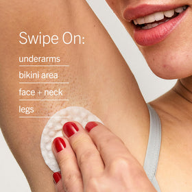 First Aid Beauty pads used on legs after shaving to clear follicles