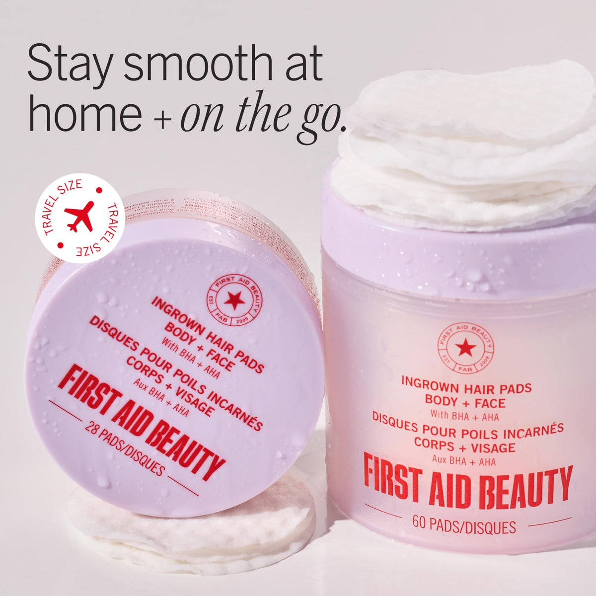 First Aid Beauty open box with stacked pads ready for daily use