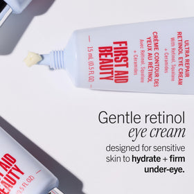First Aid Beauty applicator close-up demonstrating precise, gentle under-eye application