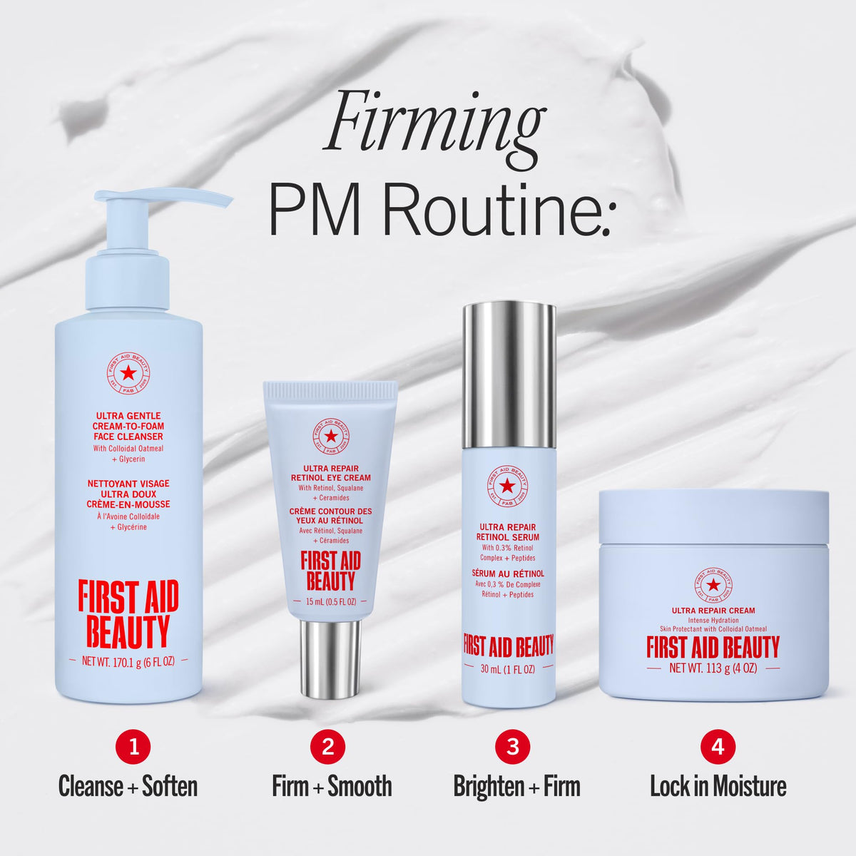 First Aid Beauty label detail highlighting encapsulated retinol technology and clean formulation