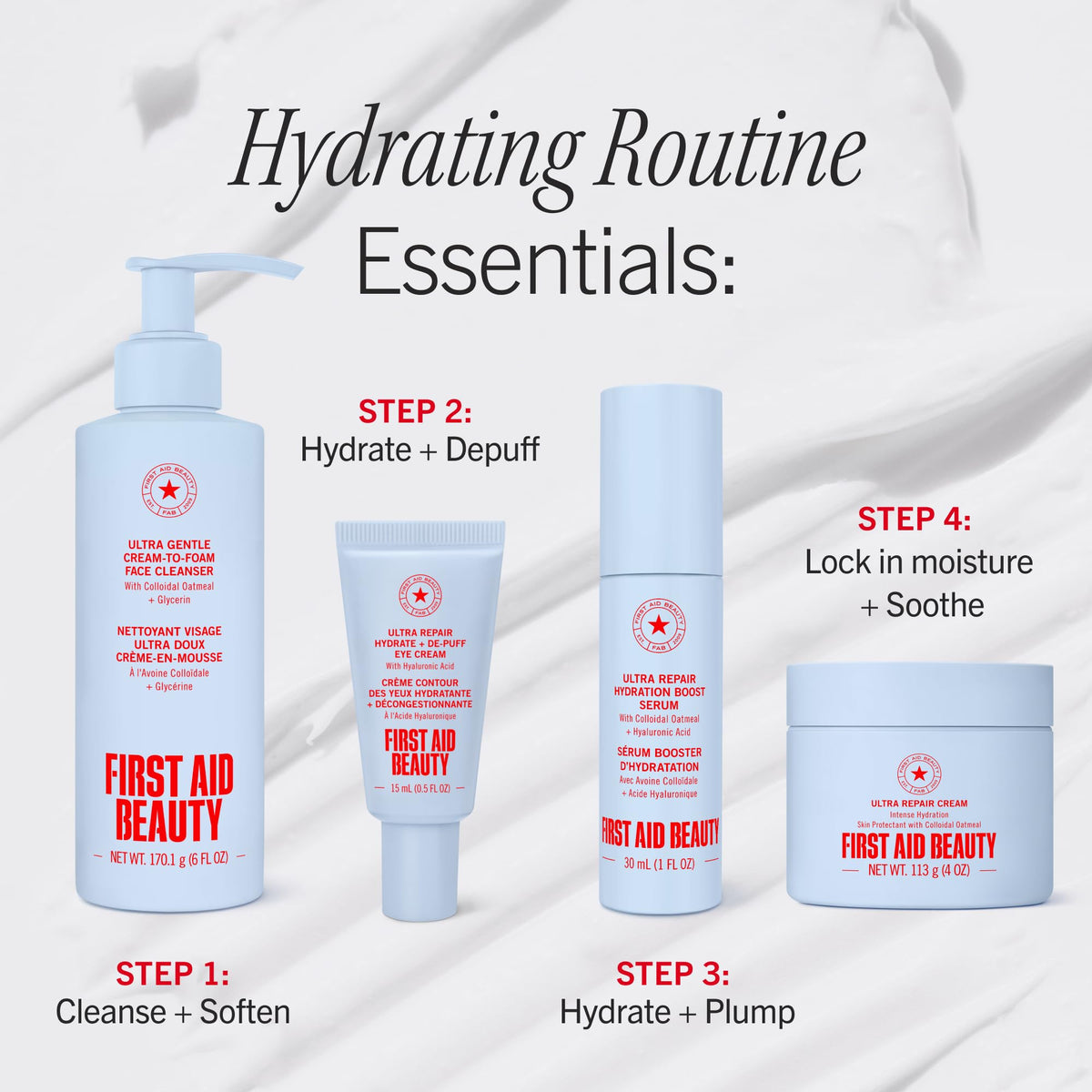 First Aid Beauty label closeup showing clean formula claims for sensitive skin reassurance