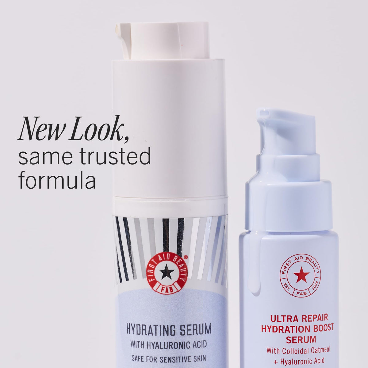 First Aid Beauty pump detail highlighting precise dispensing and spill-free use benefit