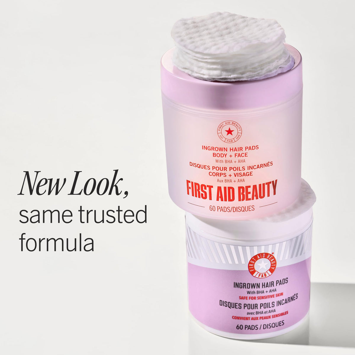 First Aid Beauty single pre-soaked pad close-up for even application