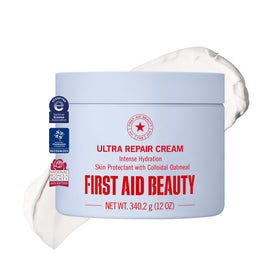 First Aid Beauty front tube shot showing product and packaging benefit