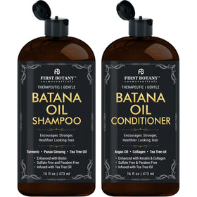 First Botany front packaging showing shampoo and conditioner duo for stronger hair