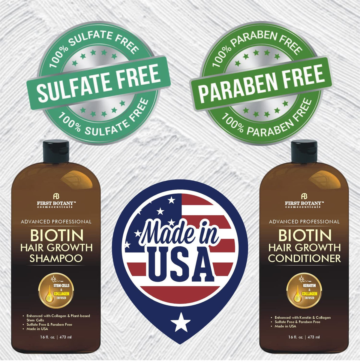 First Botany label close-up highlighting active ingredients and clean formula