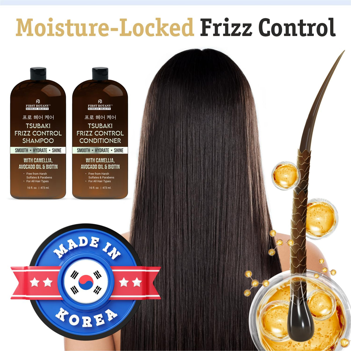 First Botany conditioner spread on brush for detangling and slip