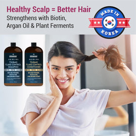 First Botany conditioner being applied to hair for detangling