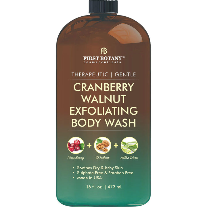 First Botany front packaging showing cranberry walnut bottle and benefits