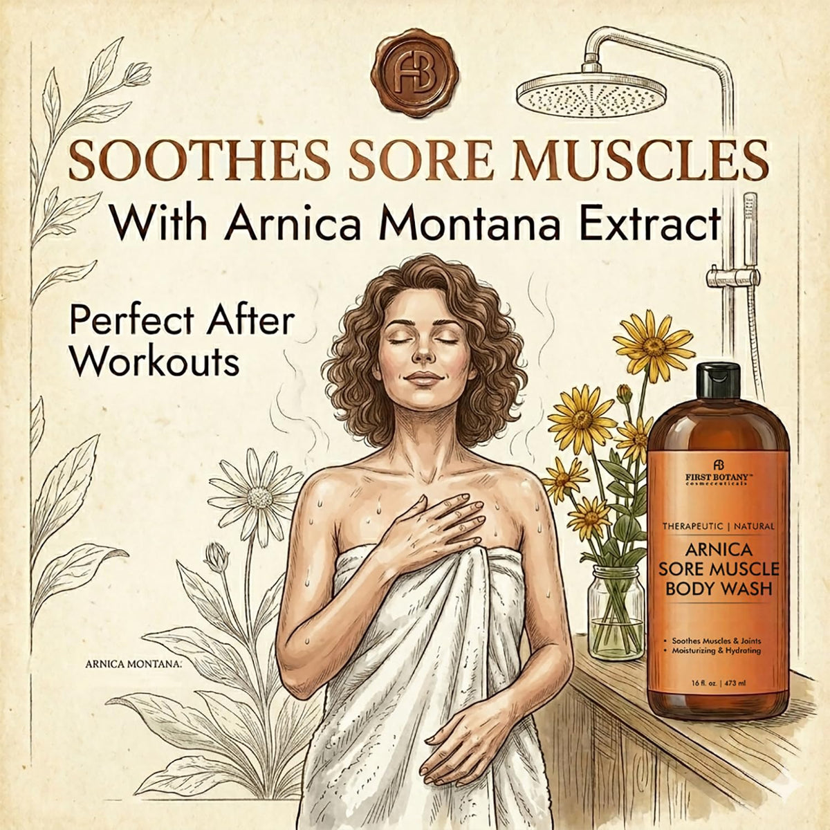 First Botany being used on feet in shower for targeted cleansing