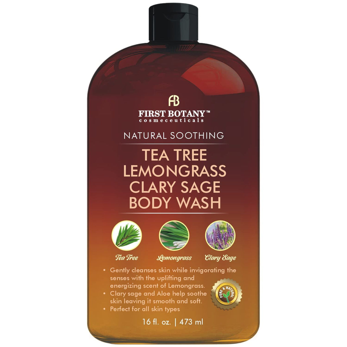 First Botany front bottle view showing label and natural cleanser benefits