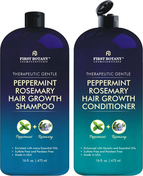 First Botany front packaging showing shampoo and conditioner, clean look and benefit