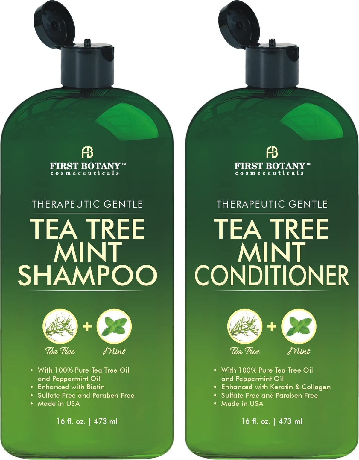 First Botany front packaging showing tea tree mint duo and benefits