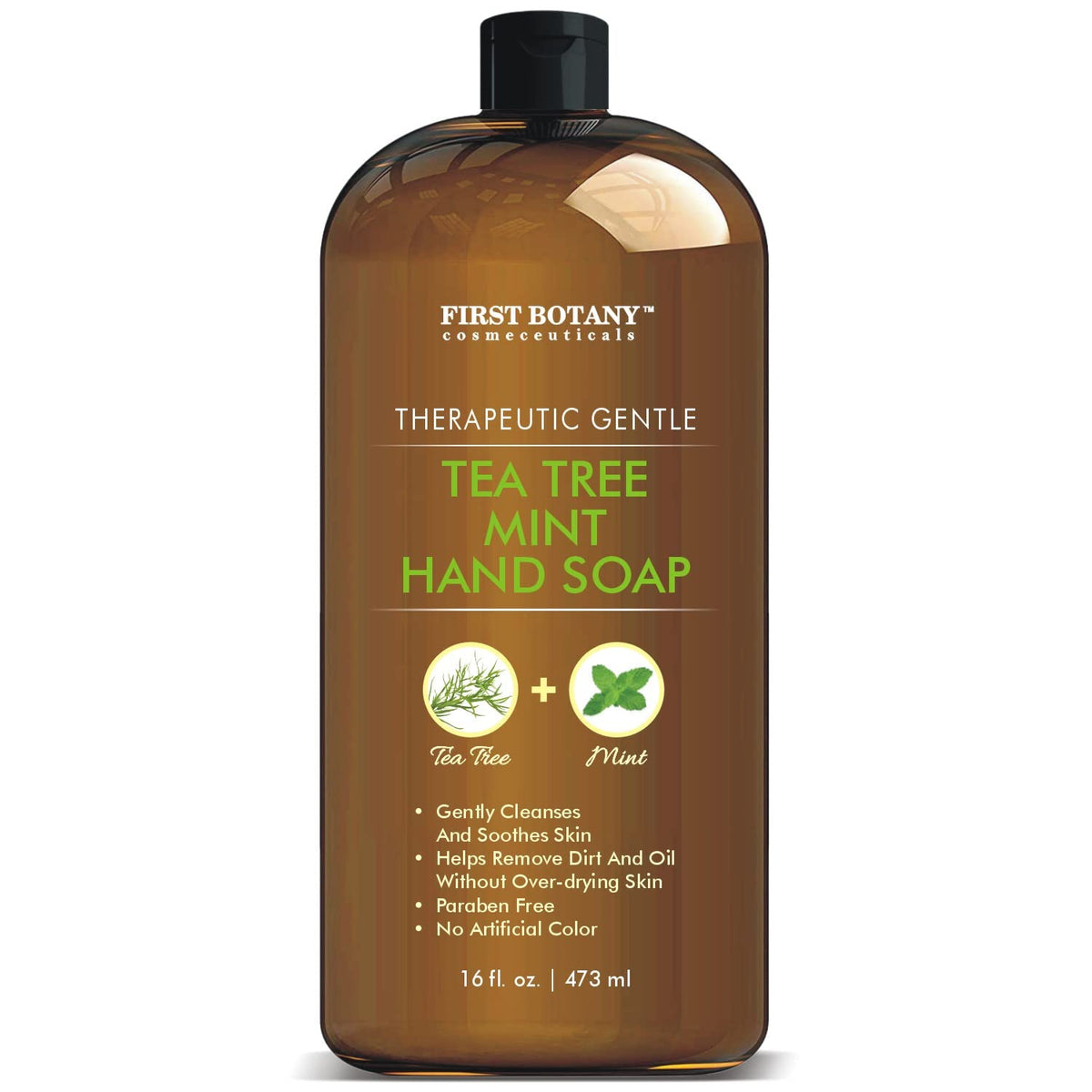 First Botany front packaging showing 16 oz bottle and pump for easy use