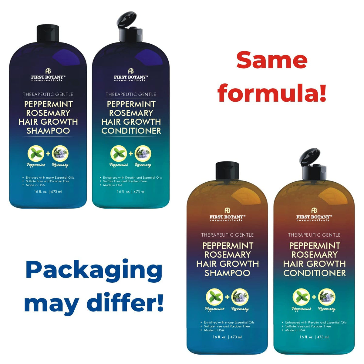 First Botany in bathroom lifestyle with bottles near shower, promotes daily use benefit