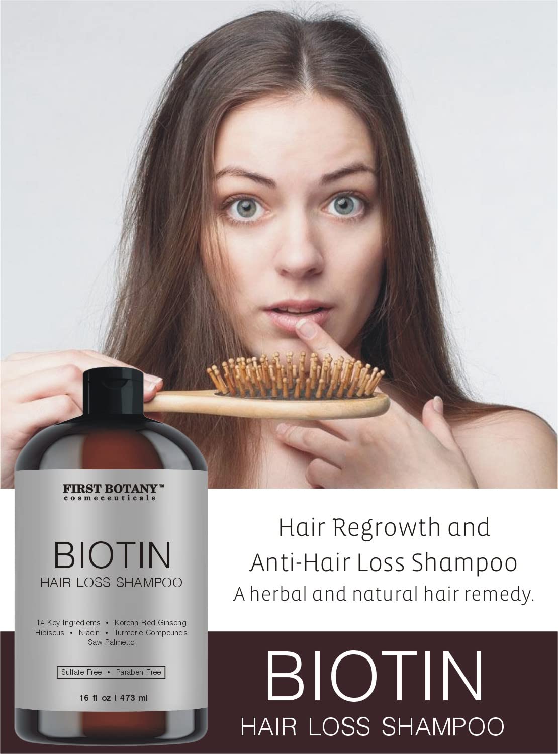 First Botany shampoo in bathroom use demonstrating volumizing and hydrating benefit