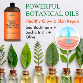 First Botany botanical ingredients flatlay highlighting natural oils and extracts