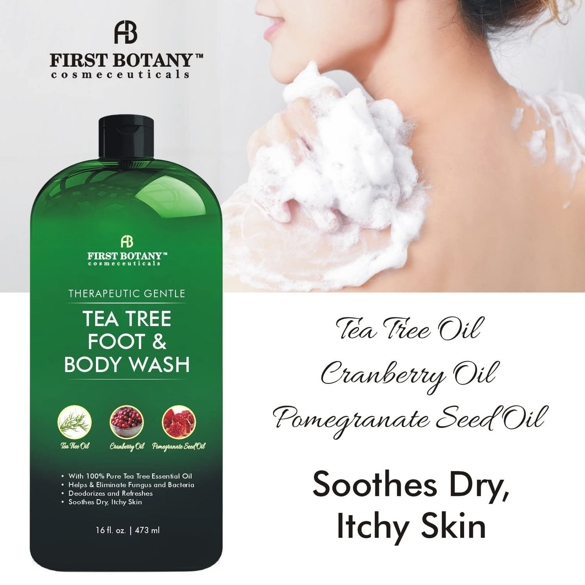 First Botany lather on foot demonstrating exfoliating cleansing action