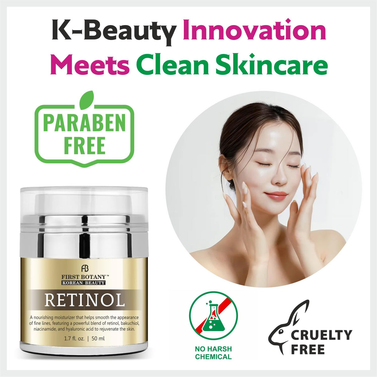 First Botany packaging display with Made in Korea mark signaling quality