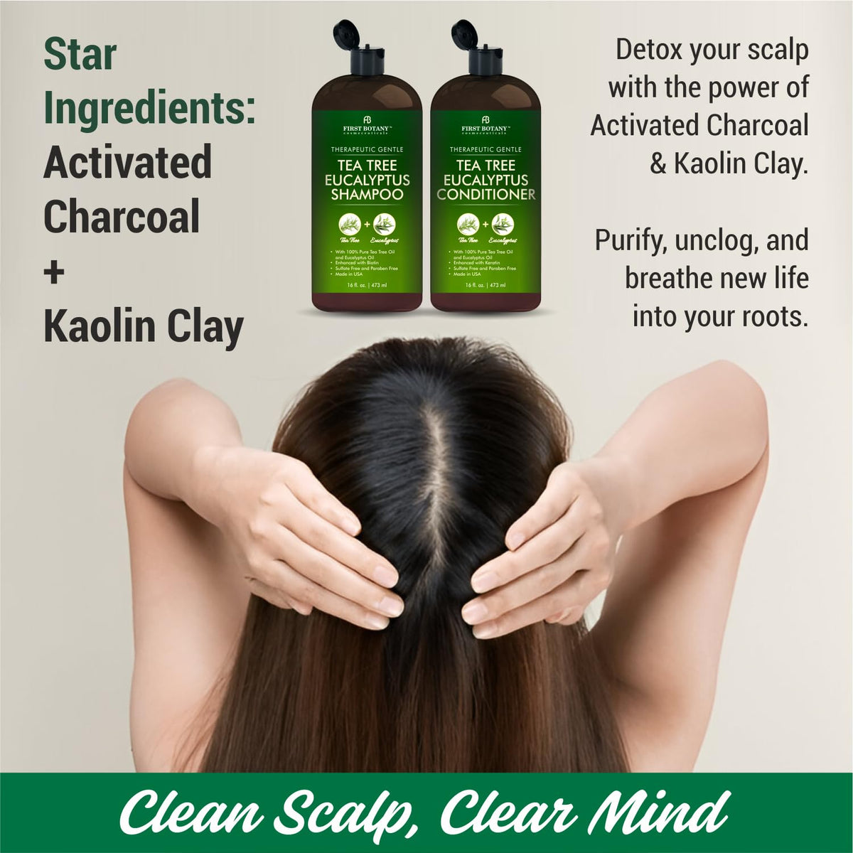 First Botany shampoo and conditioner duo on bathroom shelf showing everyday routine convenience
