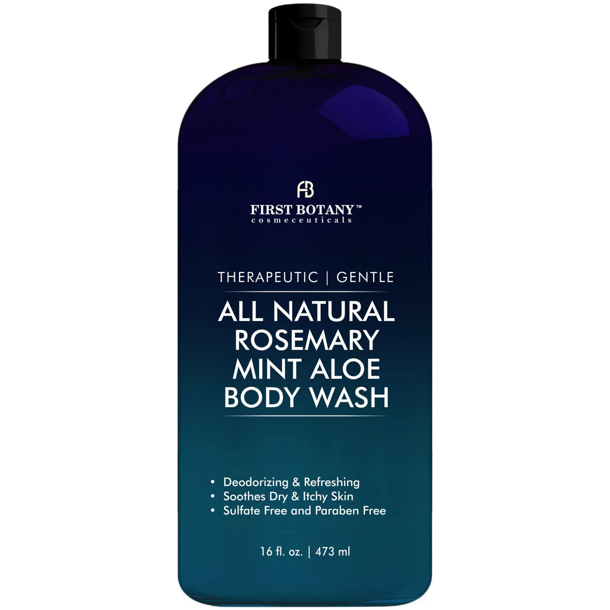 First Botany front packaging showing rosemary mint bottle and clear benefit