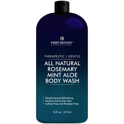 First Botany front packaging showing rosemary mint bottle and clear benefit