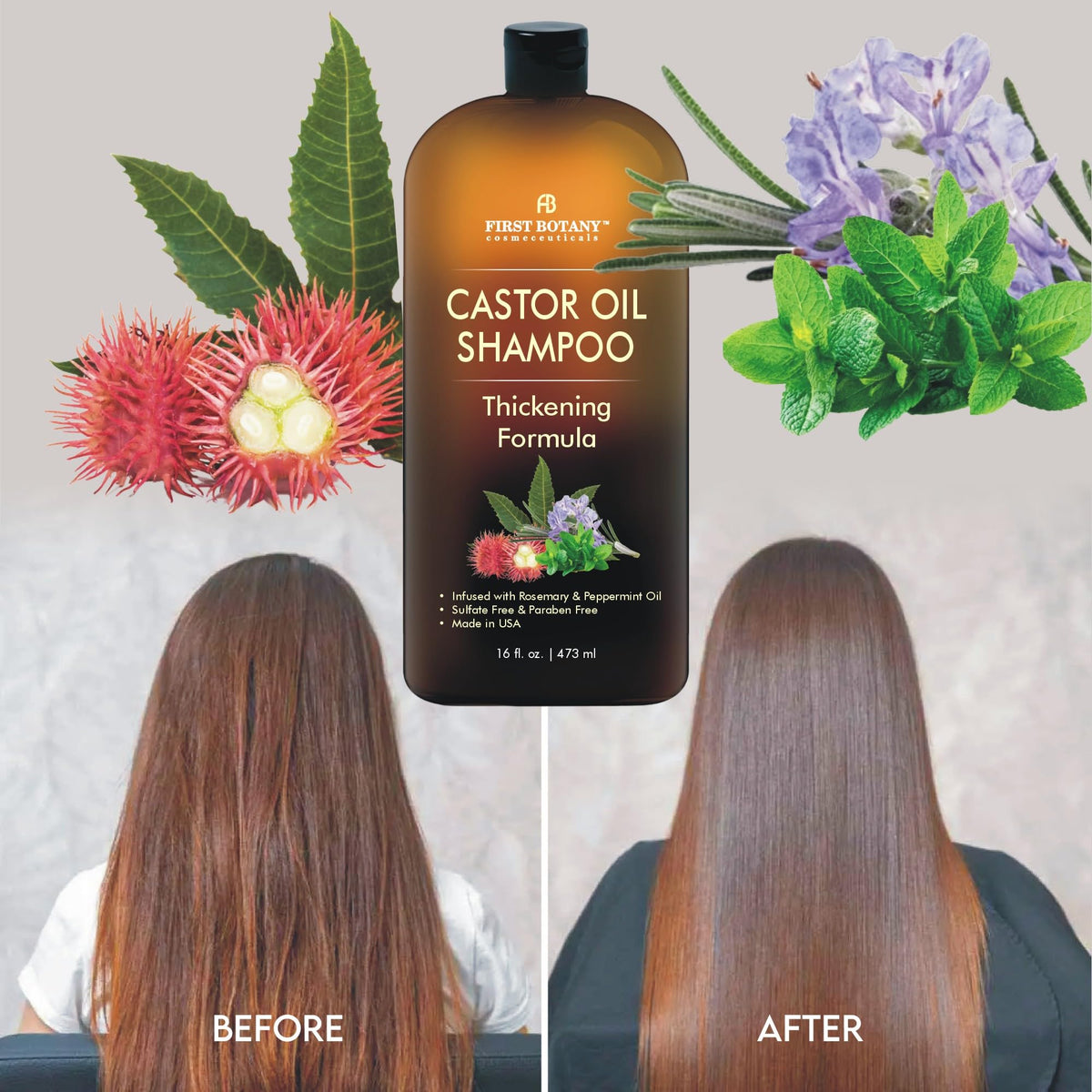 First Botany shampoo lather in hair demonstrating gentle cleansing