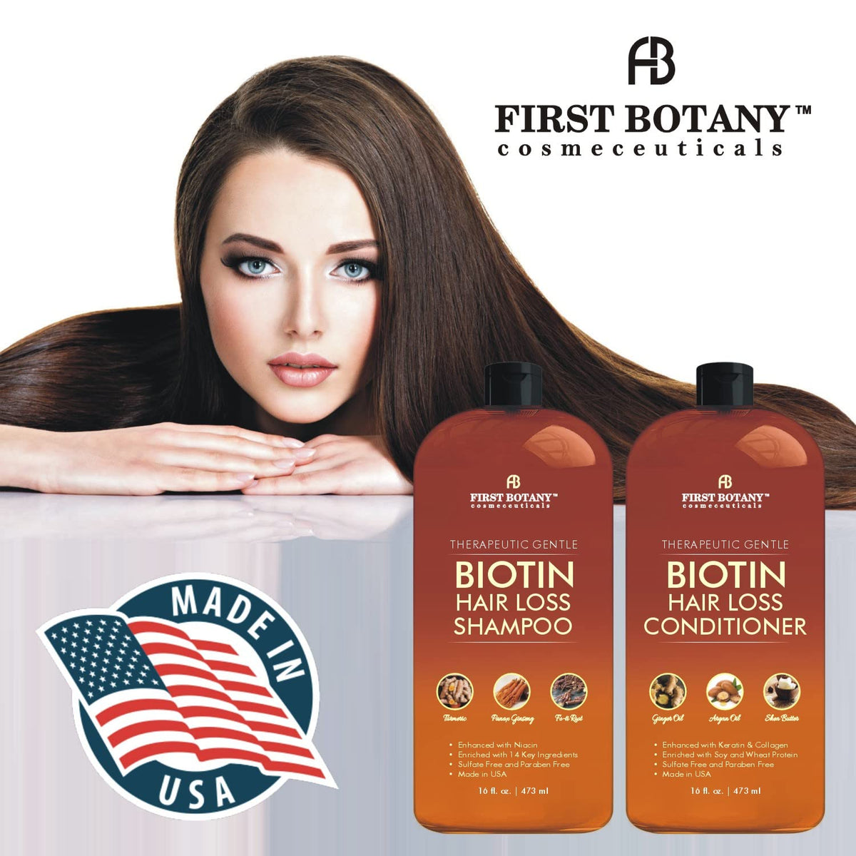 First Botany shampoo pump close-up showing texture and ease of use