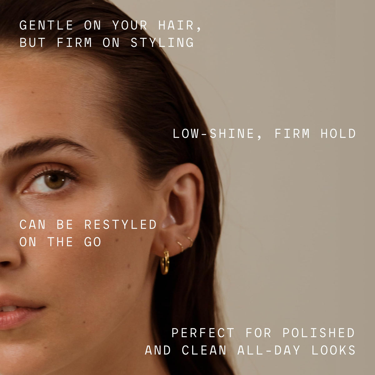 Firsthand Supply applied to damp hair showing lightweight hold and quick styling