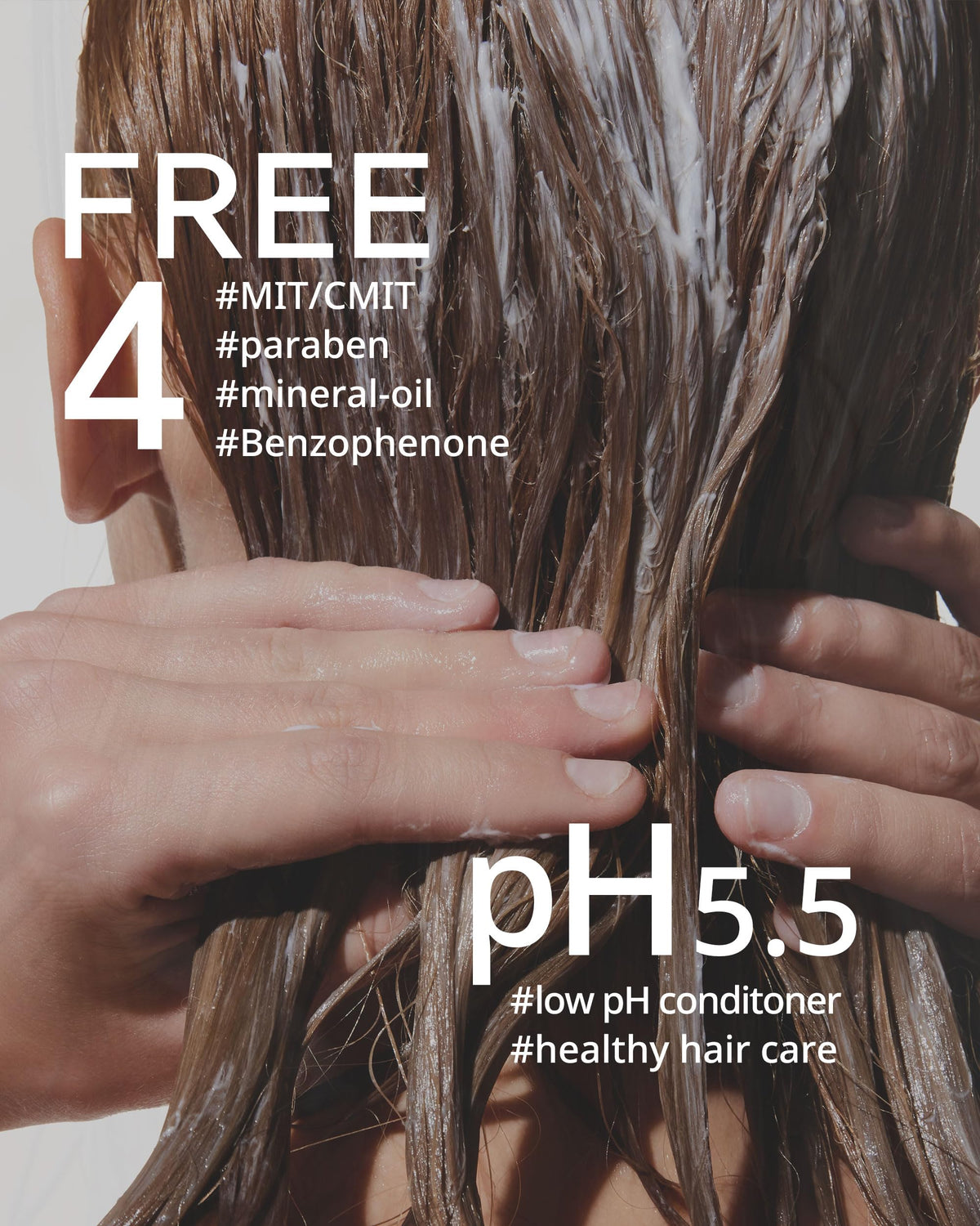FIT YOUR SKIN applying conditioner to mid-lengths and ends for added volume