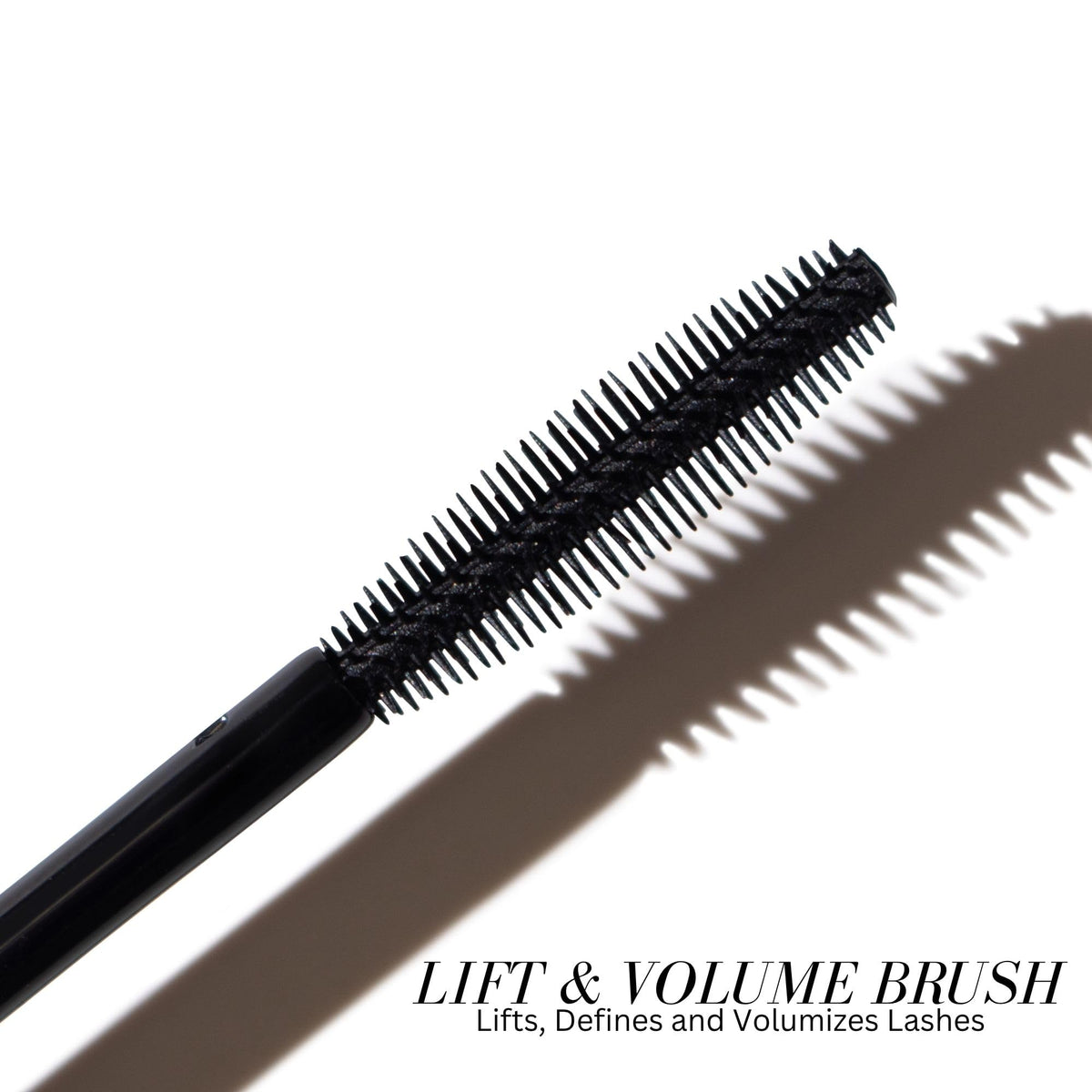 Fitglow silicone brush close-up demonstrating precise application and clump-free lift benefit