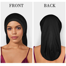 Fittia bonnet covering long braided hair protecting styles overnight