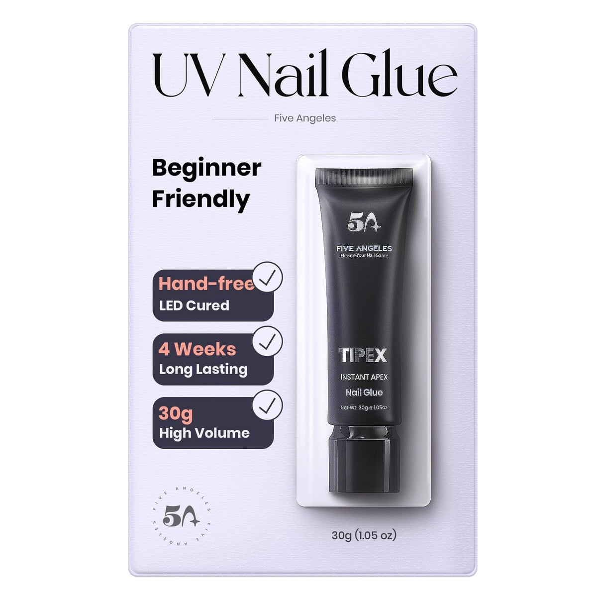 Five Angeles tube front packaging showing brand and 30g size benefit