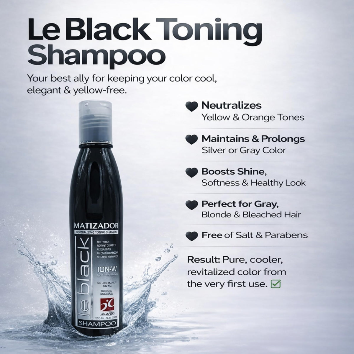 Five Brothers Le Black lifestyle bathroom shelf showing everyday color-maintenance routine