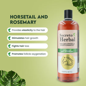 Horsetail and rosemary botanicals with Five Brothers branding highlighting natural extracts