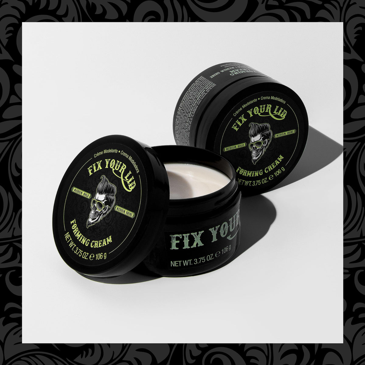 Fix Your Lid styled backlook in lifestyle scene showing natural medium shine