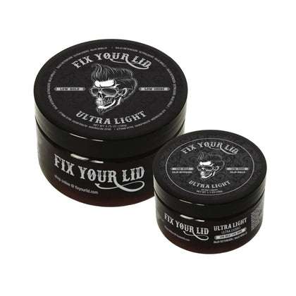 Fix Your Lid front tin showing clean branding and travel-friendly design benefit