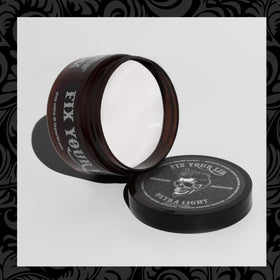 Fix Your Lid label close-up highlighting ingredients and easy-rinse water-based benefit