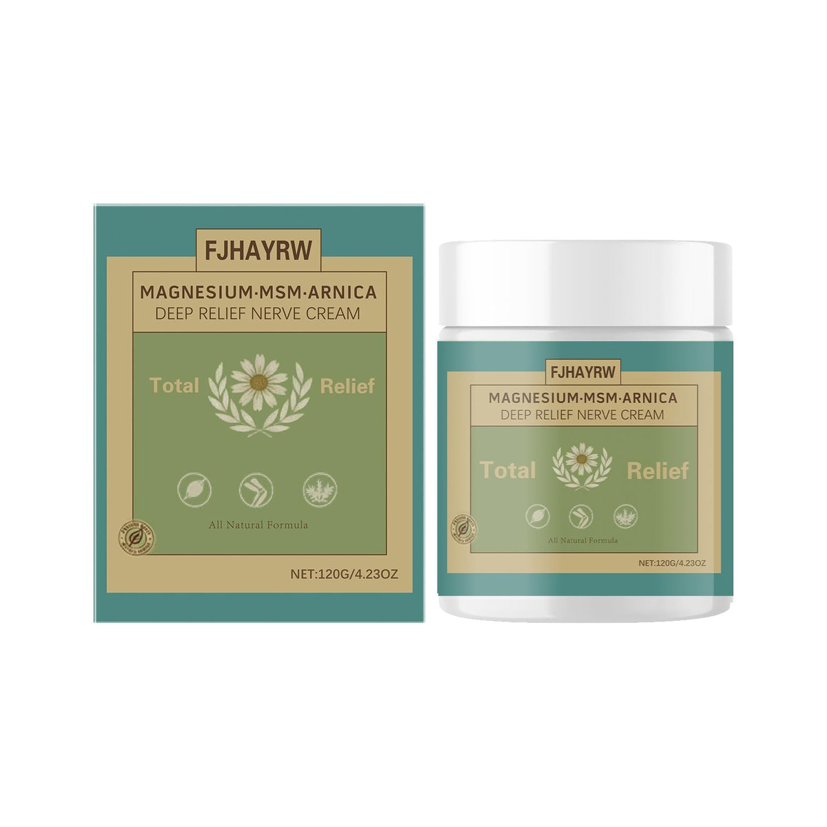 FJHAYRW front packaging jar showing 120g and branding for easy identification