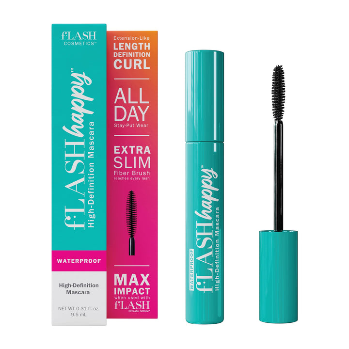 FLASHSERUM front packaging shot showing True Black tube and benefits