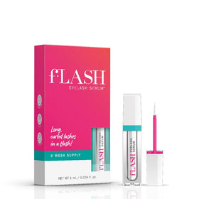 FLASHSERUM front packaging showing mini lash serum for travel convenience