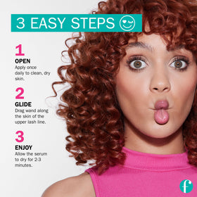 FLASHSERUM open applicator demonstrating precise thin-line application benefit